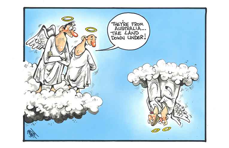 The Pearly Gates and the Desert Island are two of the most symbolic settings in the cartoon world.