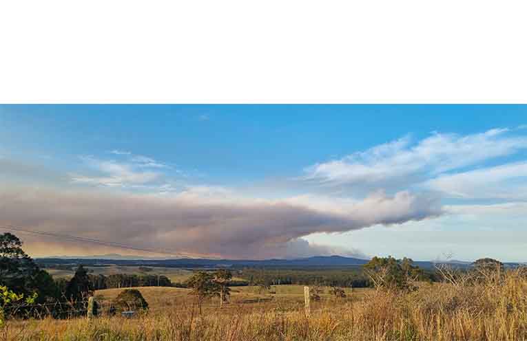 The smoke clouds as the fire began. Photo: Thomas O’Keefe.