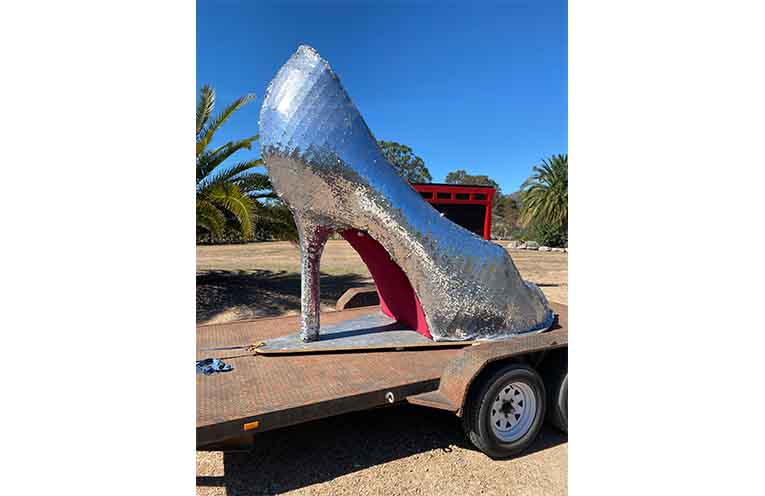The giant stiletto to be a feature of the Bucketts of Pride Festival.