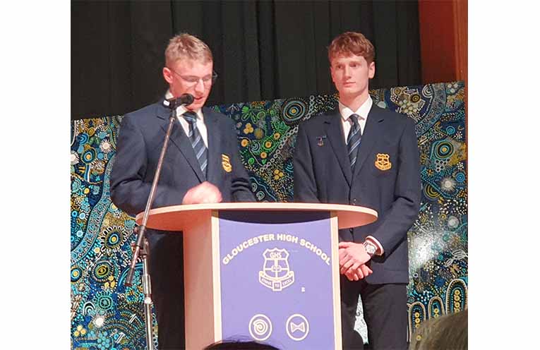 School Captains Blake Walker and Brodie Taylor.