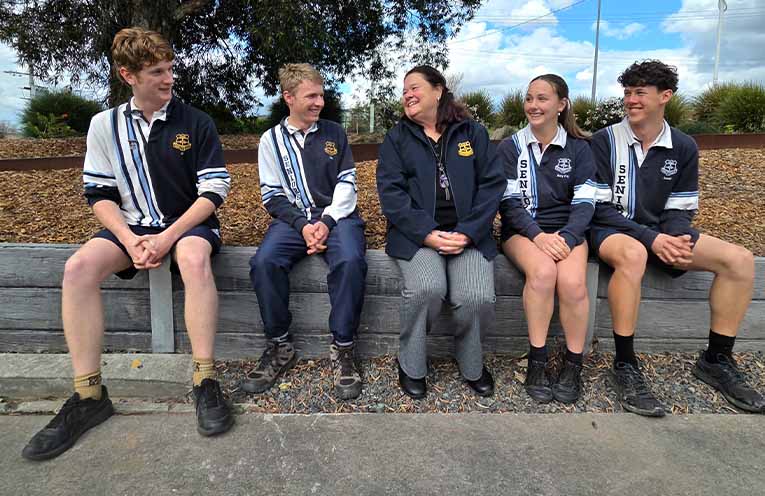 Blake Walker, Brodie Taylor, Amy Fry and Daniel Brooks on leadership at Gloucester High School
