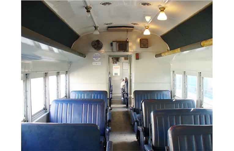 Expansive windows on 620 class Rail Motor trains offer passengers panoramic views. Photo: Rail Motor Society Paterson.