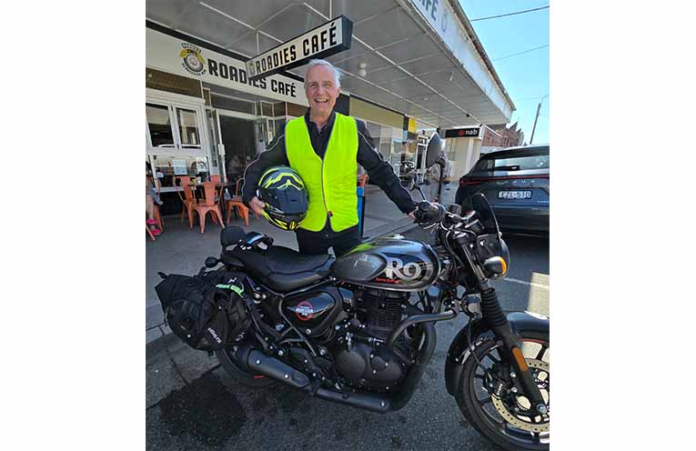 Gloucester motorcyclist Brian Beesley will take to local and regional roads as a volunteer Joe/Jo Rider from 1–9 October. Photo: Sonja Duncan.